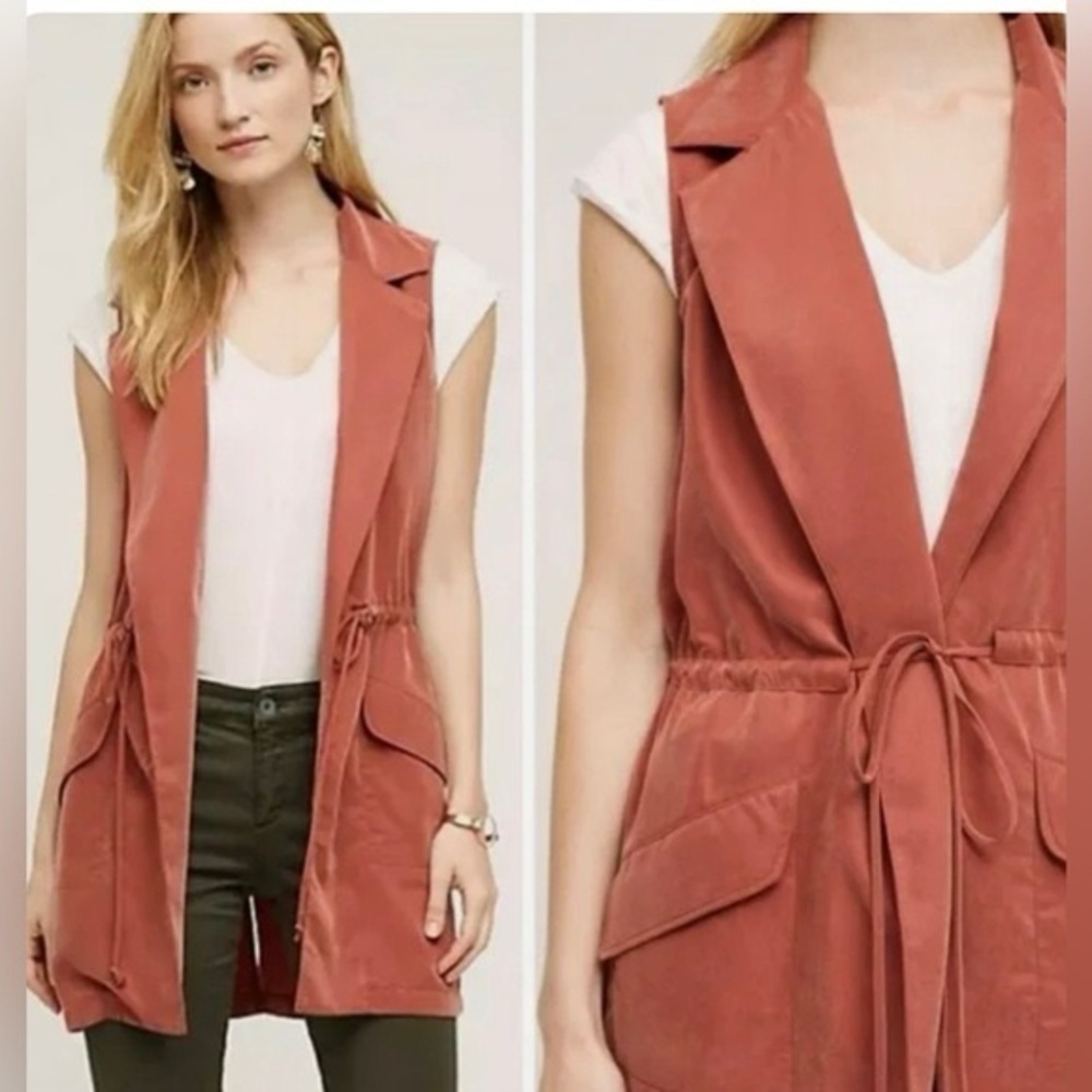ANTHROPOLOGIE elevenses coral Vest